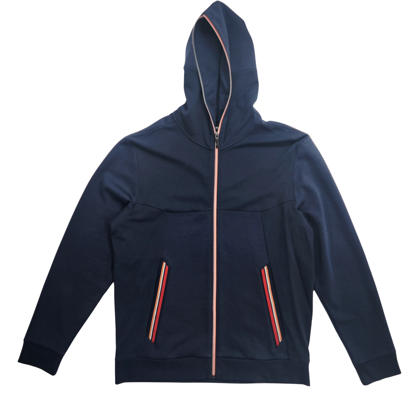 Hugo Boss Navy Blue Zip Up Men's Hooded Sweatshirt - Size XL