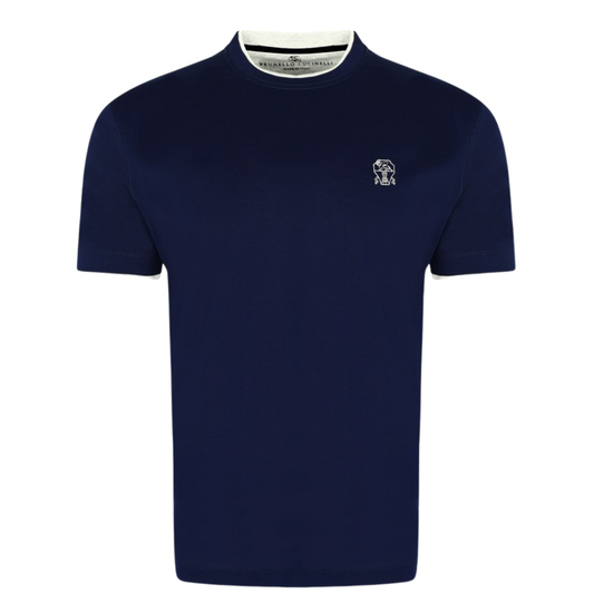 Brunello Cucinelli Embroidered Motif Unisex Black T-shirt