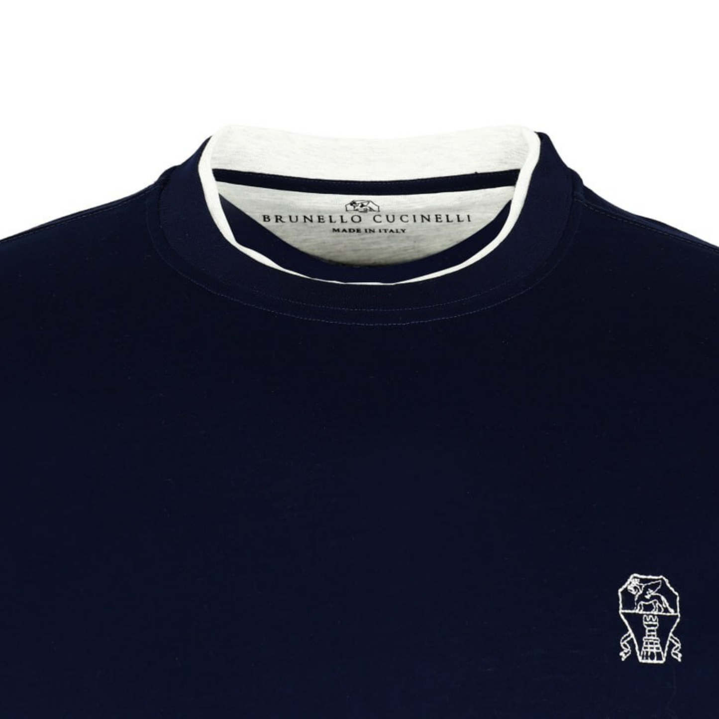 Brunello Cucinelli Embroidered Motif Unisex Black T-shirt