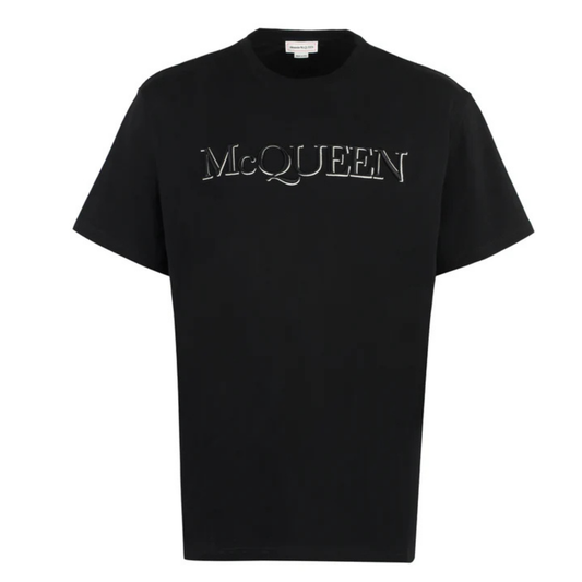 Alexander McQueen Logo Embroidery Black T-shirt