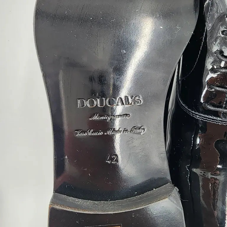 Doucal's Black Patent Leather Men's Boots - Size EU 42