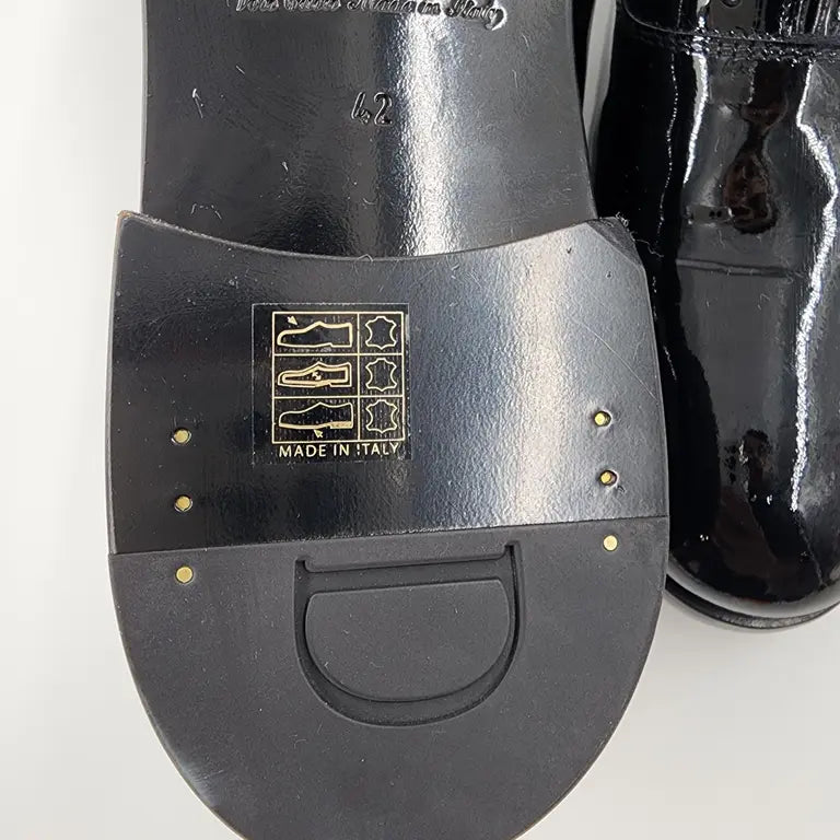 Doucal's Black Patent Leather Men's Boots - Size EU 42