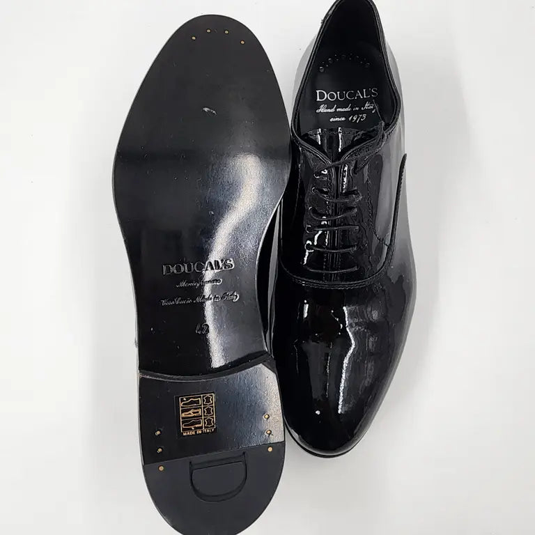 Doucal's Black Patent Leather Men's Boots - Size EU 42