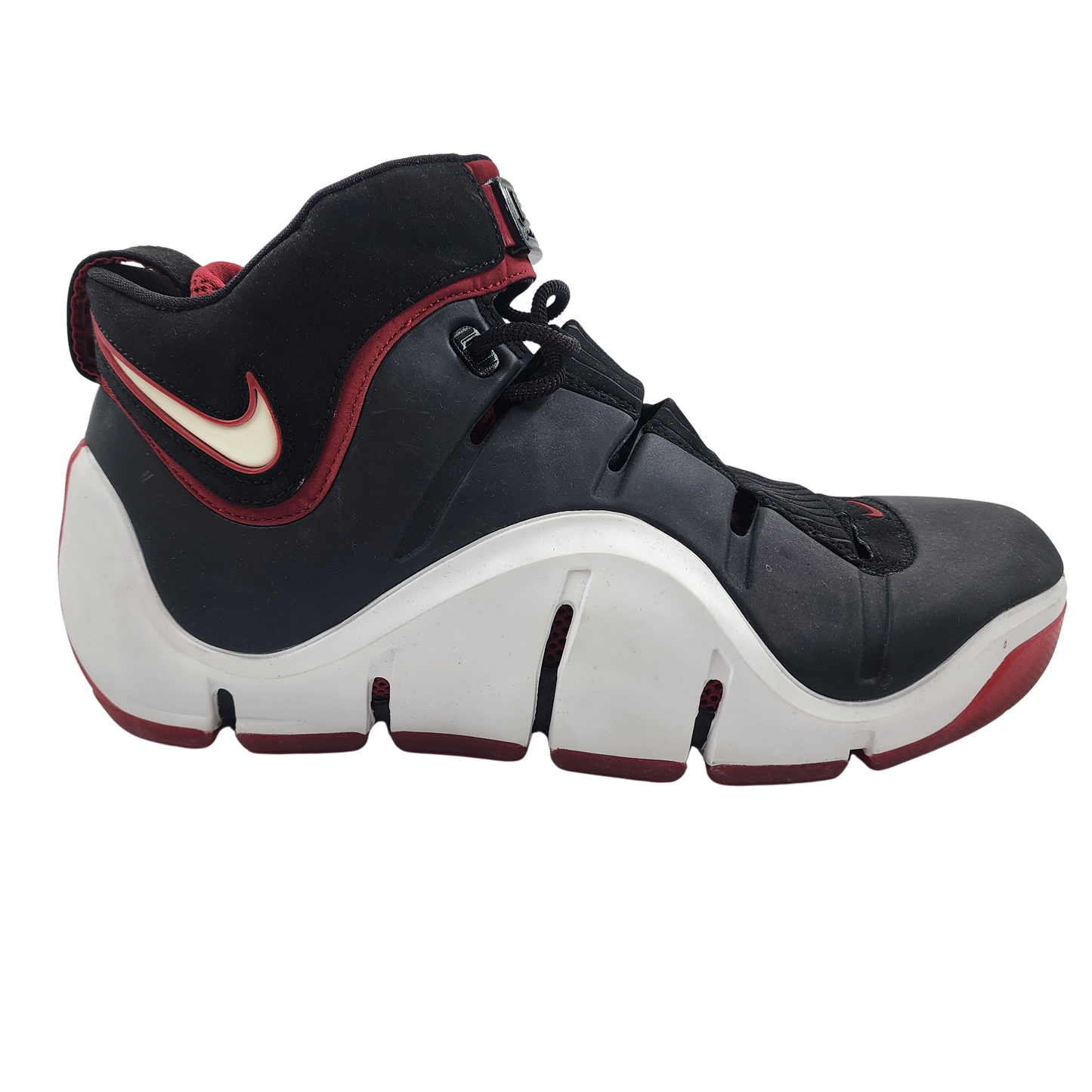 Nike Zoom LeBron 4 ''Black White Red'' Crimson Basketball Men's Sneakers UK 10.5