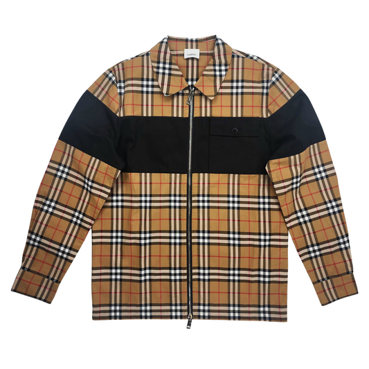 Burberry Contrast Panel Women's Zipped Overshirt- L